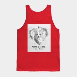 Funny Corgi Design - Obey The Corgi Tank Top